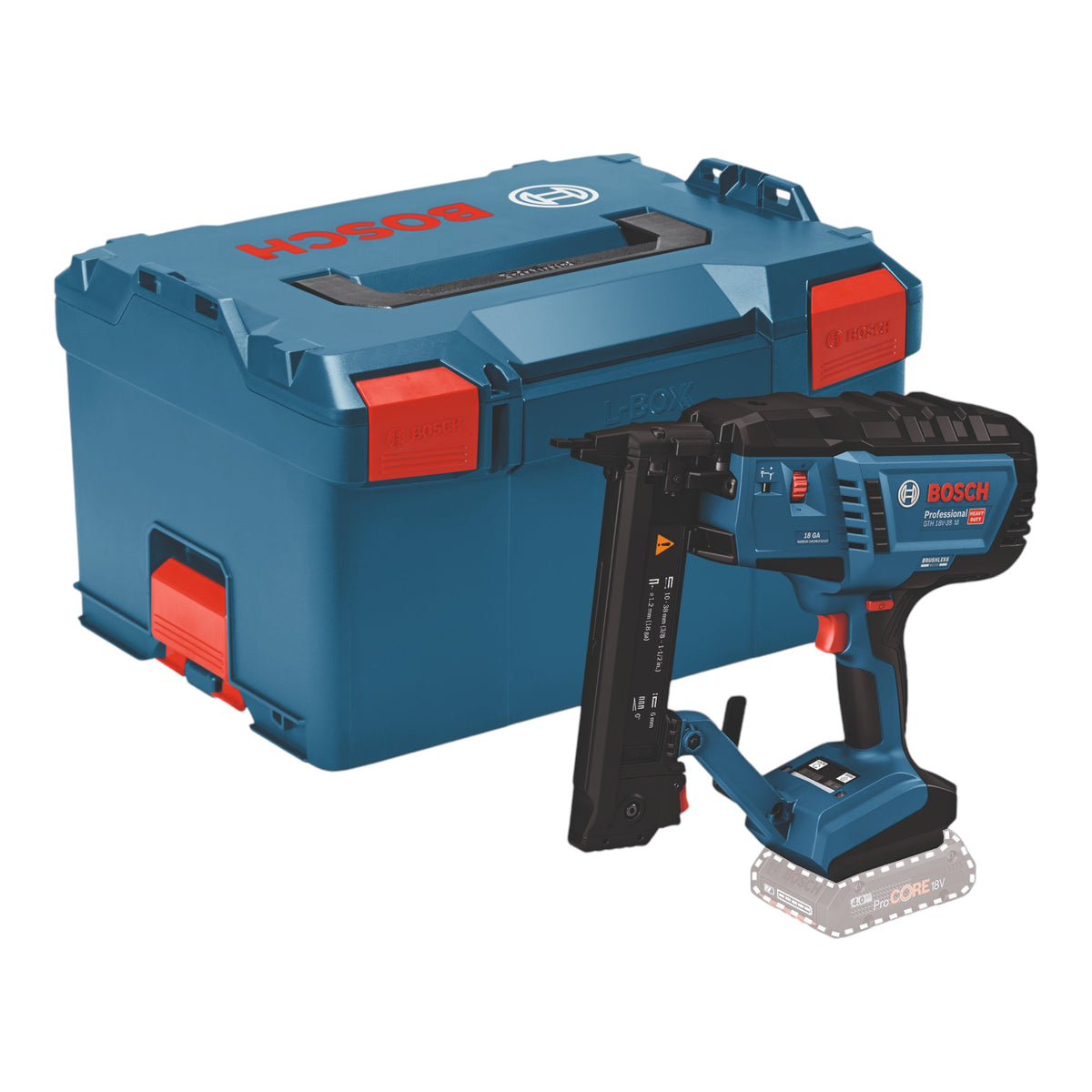 Bosch GTH 18V-38 M Professional Akku Holzklammerer 18 V 5,8 x 10 - 38 mm Brushless ( 0601482501 ) + L-Boxx - ohne Akku, ohne Ladegerät