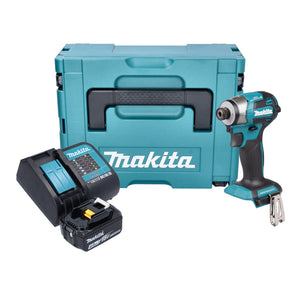 Makita DTD 173 SM1J Akku Schlagschrauber 18 V 180 Nm 1/4“ Brushless + 1x Akku 4,0 Ah + Ladegerät + Makpac