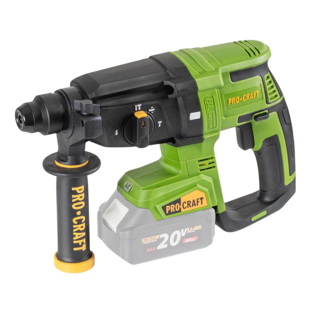 Procraft PHA40bb-c Akku Bohrhammer 20 V 2,6 J SDS plus Brushless + Koffer - ohne Akku, ohne Ladegerät