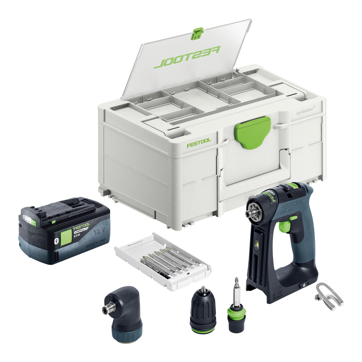 Festool CXS 18-Basic-Set Akku Bohrschrauber 18 V 40 Nm Brushless + 1x Akku 5,0 Ah + Systainer - ohne Ladegerät