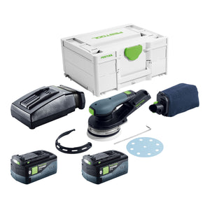 Festool ETSC 2 125-Basic Akku Exzenterschleifer 18 V 125 mm Brushless + 2x Akku 5,0 Ah + Ladegerät + Systainer