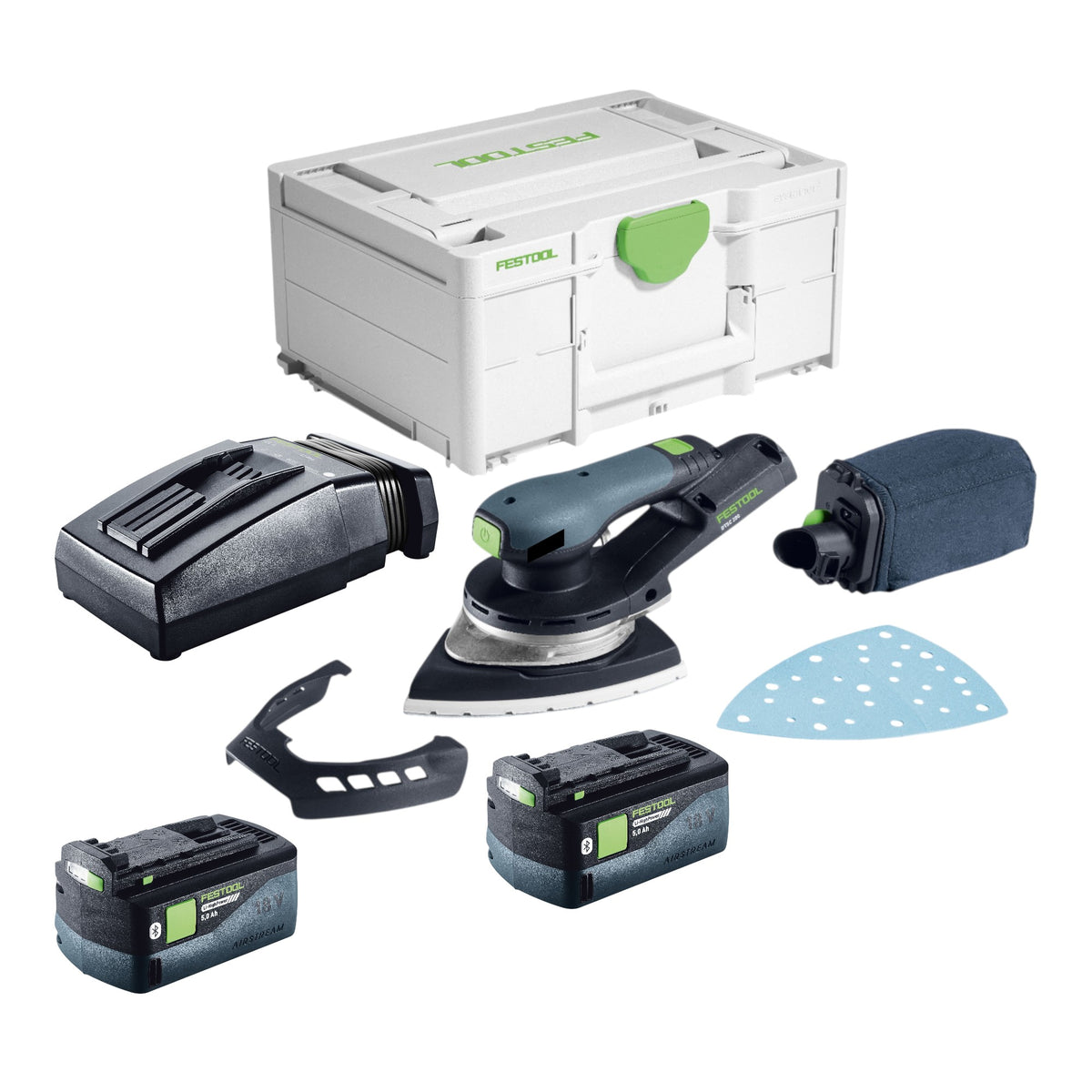 Festool DTSC 200-Basic Akku Deltaschleifer 18 V 145 x 195 mm Brushless + 2x Akku 5,0 Ah + Ladegerät + Systainer