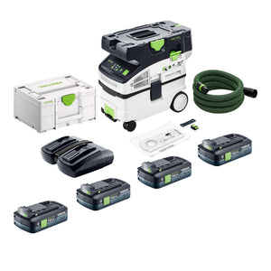 Festool CTMC MIDI I-Basic Akku Absaugmobil 36 V ( 2x 18 V ) Staubklasse M + 4x Akku 4,0 Ah + Doppelladegerät + Systainer
