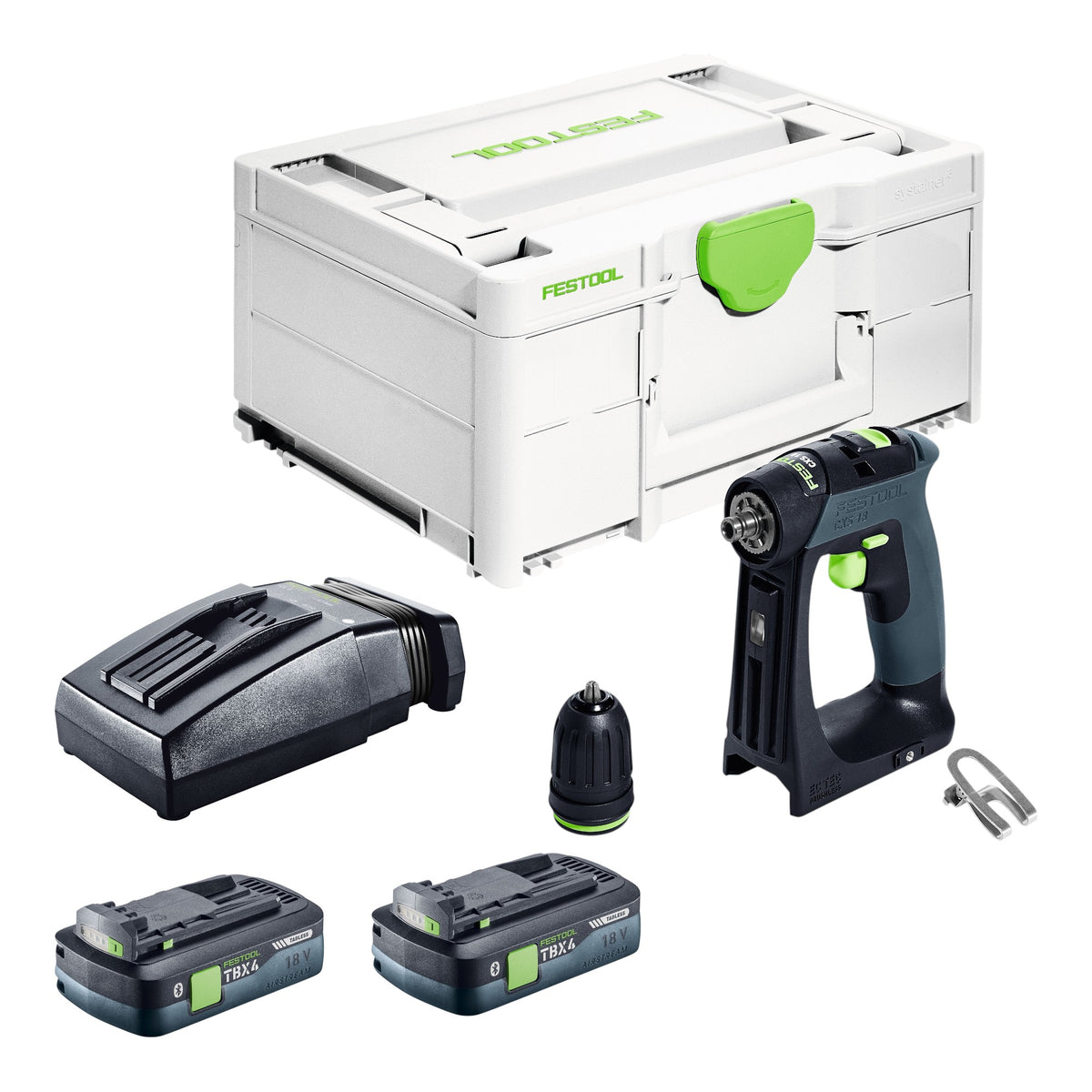Festool CXS 18-Basic Akku Bohrschrauber 18 V 40 Nm Brushless + 2x Akku 4,0 Ah + Ladegerät + Systainer