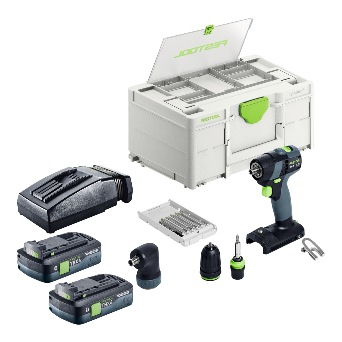 Festool TXS 18-Basic-Set Akku Bohrschrauber 18 V 40 Nm Brushless + 2x Akku 4,0 Ah + Ladegerät + Systainer