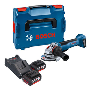 Bosch GWS 18V-10 P Professional Akku Winkelschleifer 18 V 125 mm Brushless + 2x Akku 5,0 Ah + Ladegerät + L-Boxx