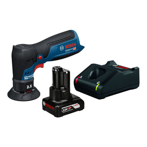 Bosch GEX 12V-77 Akku Exzenterschleifer 12 V 77 mm Brushless + 1x Akku 6,0 Ah + Ladegerät