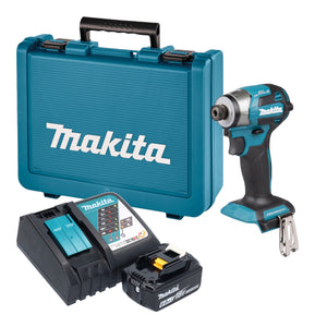 Makita DTD 173 RG1E Akku Schlagschrauber 18 V 180 Nm 1/4" Brushless + 1x Akku 6,0 Ah + Ladegerät + Koffer