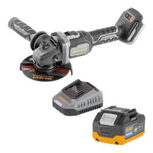 Procraft Industrial AG125Bbb Akku Winkelschleifer 20 V 125 mm Brushless + 1x Akku 4,0 Ah + Ladegerät