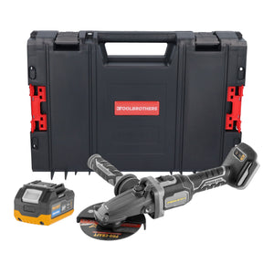 Procraft Industrial AG125Cbb Akku Flachkopf Winkelschleifer 20 V 125 mm Brushless + 1x Akku 4,0 Ah + RHINO Toolcase - ohne Ladegerät