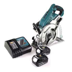 Makita DRS 780 RT Akku Handkreissäge 36V ( 2x18V ) 185 mm Brushless + 2x Akku 5,0Ah + Ladegerät