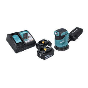 Makita DBO 180 RG Akku Exzenterschleifer 18 V 125 mm + 2x Akku 6,0 Ah + Ladegerät