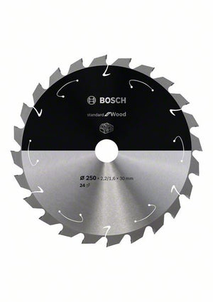 Bosch Professional Standard for Wood Kreissägeblatt 250 x 30 x 2,2 mm 24 Zähne ( 2608837727 )