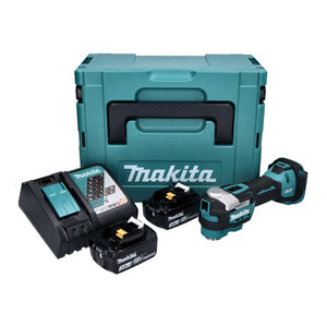 Makita DTM 52 RFJ Akku Multifunktionswerkzeug 18 V Starlock Max Brushless + 2x Akku 3,0 Ah + Ladegerät + Makpac
