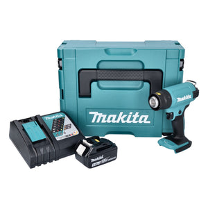 Makita DHG 180 RT1J Akku Heißluftgebläse 18 V 550 °C + 1x Akku 5,0 Ah + Ladegerät + Makpac