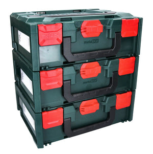 Metabo metaBOX 145 Set 3x System Werkzeug Koffer Stapelbar 396 x 296 x 145 mm - ohne Einlage