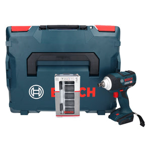 Bosch GDS 18V-300 Akku Schlagschrauber 18 V 300 Nm 1/2" Brushless + 7 tlg. Steckschlüssel Set + L-Boxx - ohne Akku, ohne Ladegerät