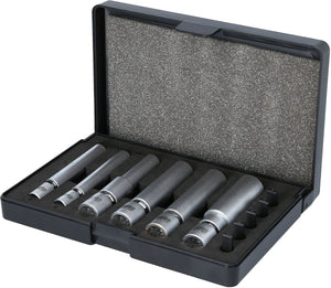 KS TOOLS 1/4" + 3/8" Spezial-Glüh- und Zündkerzen-Stecknuss-Satz mit Gelenk, 11-tlg ( 500.7325 )