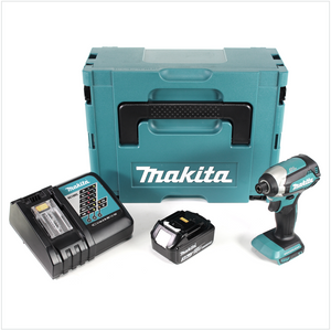 Makita DTD 153 RF1J 18 V Akku Brushless Schlagschrauber im Makpac + 1x 3,0 Ah Li-Ion Akku + 1x Ladegerät