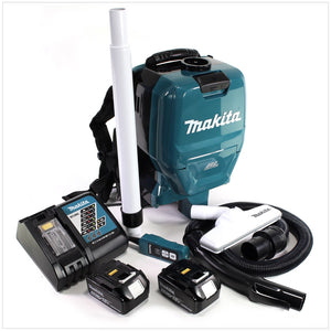Makita DVC 260 36V Akku Rucksack Staubsauger (2x 18V) Brushless mit 2x 3,0 Ah Akku und Ladegerät