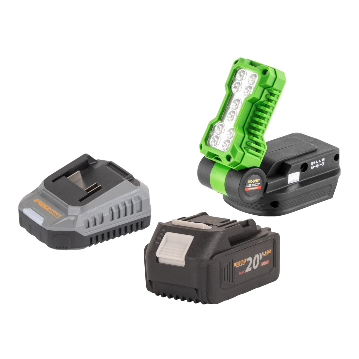 Procraft LL20bb Akku LED Strahler 20 V 500 lm + 1x Akku 4,0 Ah + Ladegerät
