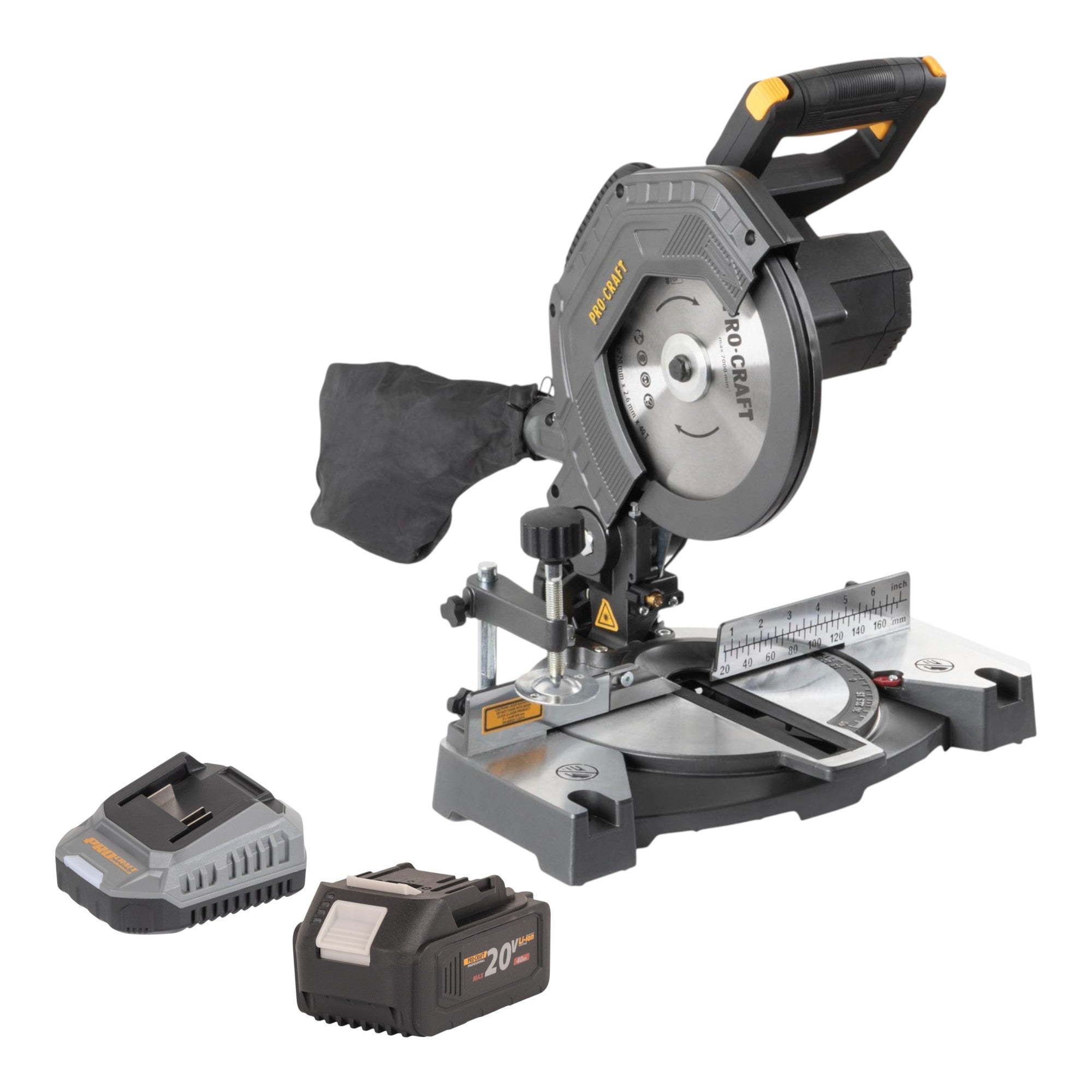 Procraft PGS20bb Akku Kappsäge 20 V 210 mm Brushless + 1x Akku 4,0 Ah + Ladegerät