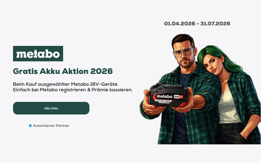 Metabo 18V Akku-Aktion 2026: Gratis Akku sichern