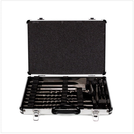 Makita HR 2810 - 800 W Kombi - Schlag Bohrhammer im Transportkoffer + SDS-Plus Bohrer-Meißel-Set 17 tlg. im Alu Koffer - Toolbrothers