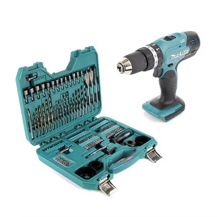 Makita DHP 453 Z Akku Schlagbohrschrauber 18 V 42Nm Solo + 100 tlg. Bit, Bohrer & Steckschlüssel Set ohne Akku, ohne Ladegerät - Toolbrothers