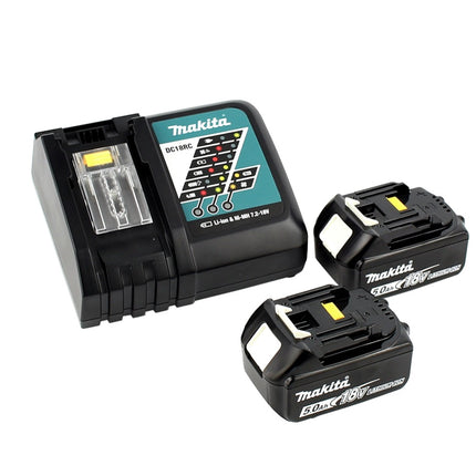 Makita DRT 50 RTJ X2 18 V Li-Ion Akku Brushless Multifunktionsfräse im Makpac inkl. Fräsmodule + 2x 5,0 Akku + Ladegerät - Toolbrothers