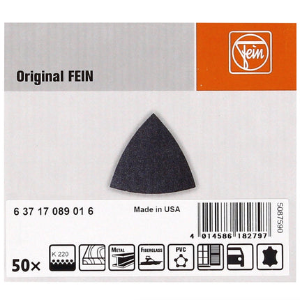 FEIN Delta Schleifblätter 220er Körnung ungelocht mit Klett 150 Stück - Toolbrothers