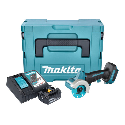 Makita DMC 300 RF1J cordless angle grinder 18 V 76 mm brushless + 1x rechargeable battery 3.0 Ah + charger + Makpac