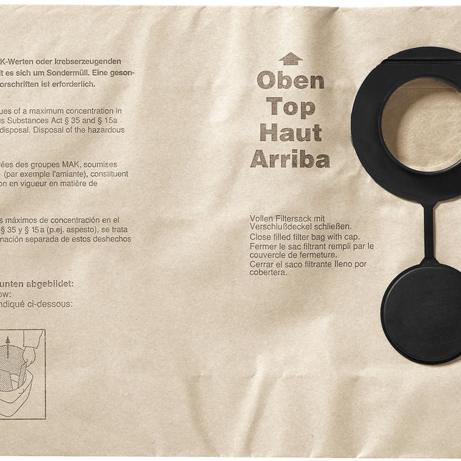 Festool FIS-SR 150 /5 Zweilagiger Filtersack 10 Stk. ( 2x 488460 ) für Staubsauger für SR 151, SRM 152