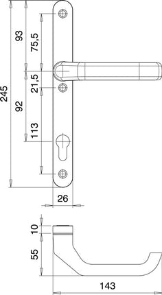 EDI Profiltürgarnitur Atlas 1200/0026 Aluminium F1 ( 3000200040 )