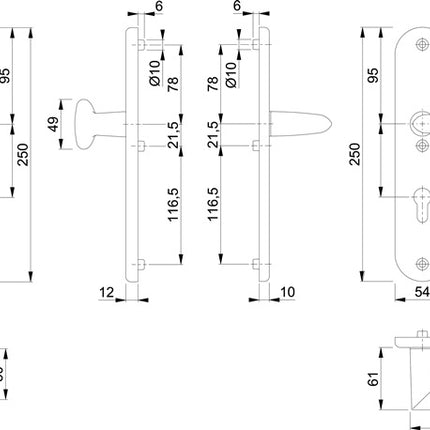 HOPPE Mobili di sicurezza Stockholm 76G/3331/3410/1140 Alluminio F1 ( 3000209124 )