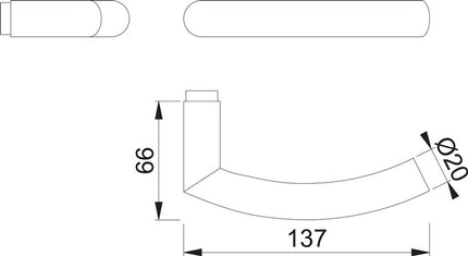 Maniglia a leva HOPPE parte foro Trondheim E1430Z Acciaio inox opaco ( 3000209769 )