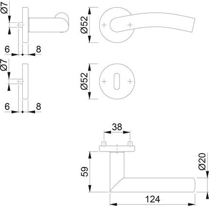HOPPE Rosette set Antwerp E1402Z/42KV/42KVS Stainless steel F69 ( 3000252905 )