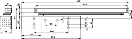 DORMAKABA chiudiporta con canale di scorrimento TS 93 B Installazione standard di base lato cerniera ( 3000255105 )