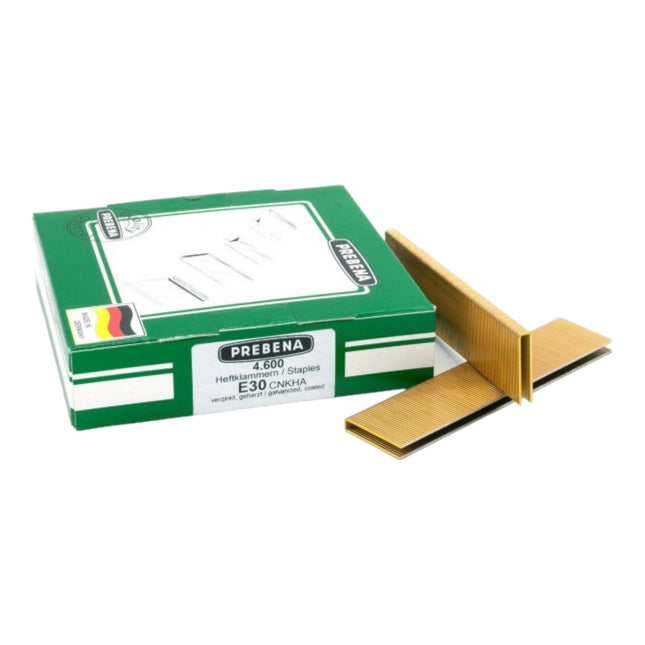 Prebena E30CNKHA Staples Staples 30 mm type E 4600 pieces galvanised hardened