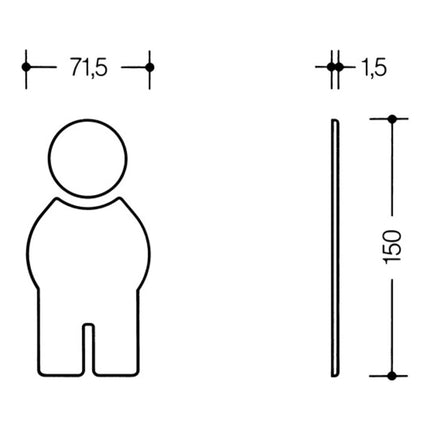 HEWI Symbol Man 710XA.150.1 acero inoxidable color nº XA ( 3000206438 )