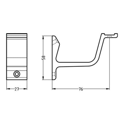 Supporto corrimano HERMETA 3550 alluminio plastificato nero ( 3000283341 )