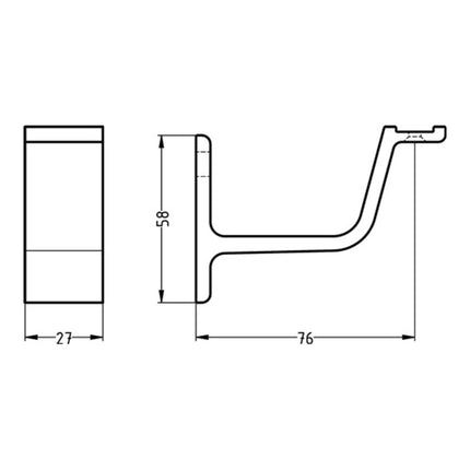 HERMETA Handlaufträger 3551 Aluminium schwarz kunststoffbeschichtet ( 3000283343 )