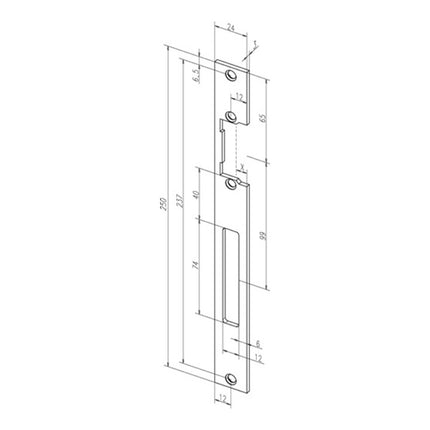 Placa de golpeo plana ASSA ABLOY 690 acero inoxidable canto mate ( 3324034053 )