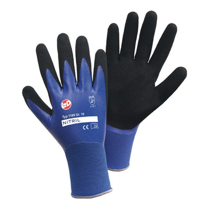 LEIPOLD+DÖHLE Guantes de nitrilo Aqua talla 9 azul/negro ( 4000371534 )