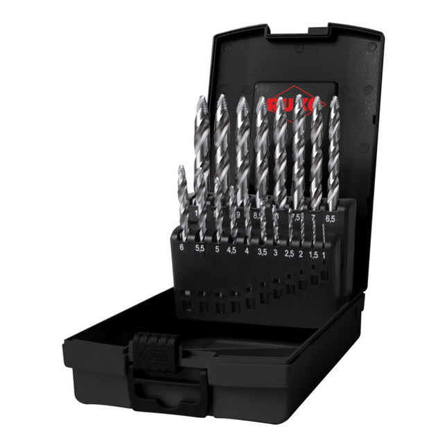 Juego de brocas espirales RUKO DIN 338 ULTIMATECUT FS Ø nominal 1-10x0,5 mm ( 4000605711 )