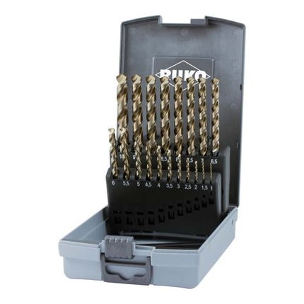 Juego de brocas espirales RUKO DIN 338 UNI Ø nominal 1-10x0,5 mm ( 4000606341 )