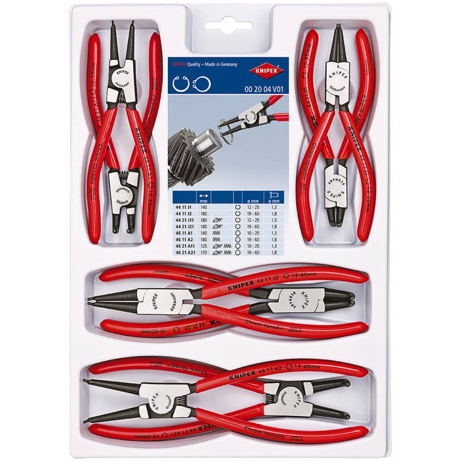 Set di pinze per anelli di sicurezza KNIPEX da 8 pezzi con perforazione SB ( 4000795291 )
