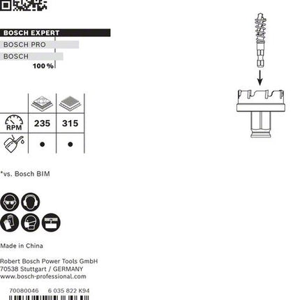 BOSCH Lochsäge Expert Sheet Metal Sägen-Ø 51 mm Schnitttiefe 5 mm ( 4000800275 )