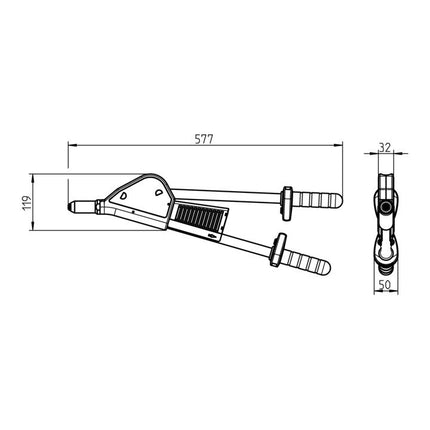 GESIPA Riveteuse d'écrous aveugles à levier HN 2 longueur 570 mm ( 4000813062 )