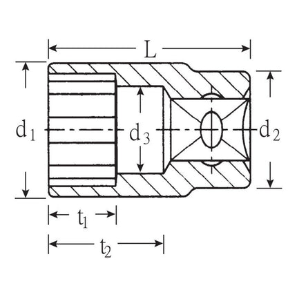 STAHLWILLE Chiave a bussola 45 3/8 ″ 12 lati ( 4000826303 )